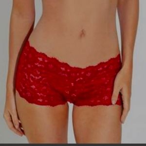 Red Lace Open Boyshorts
